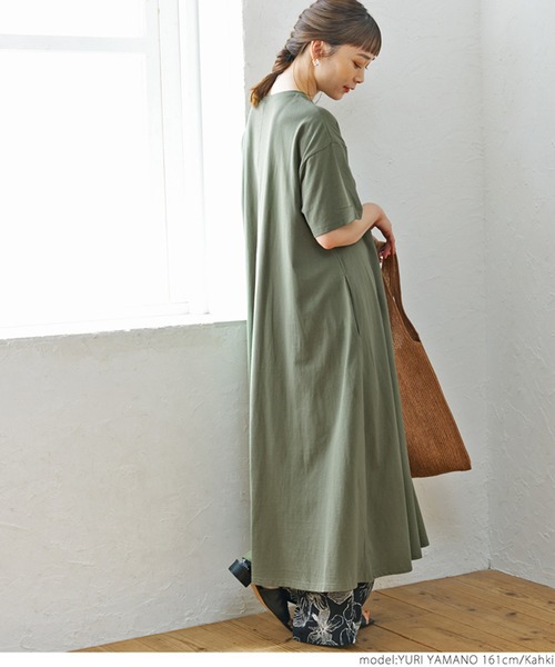 coca(coca)(コカ)の「半袖Aラインワンピース(ワンピース・レディース・ホワイト/ブラック/カーキ・ONE SIZE)」の18枚目の写真