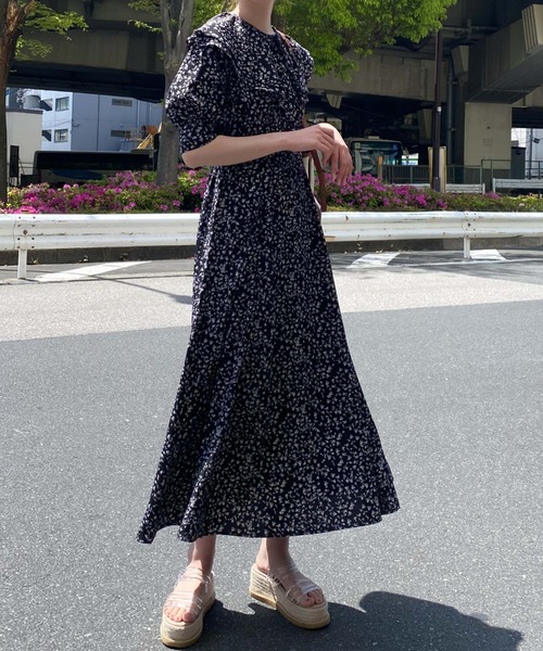 archives（アルシーヴ）の「タックケープセット５分袖ワンピース（ワンピース・レディース・イエロー/ブラック/オフホワイト・MEDIUM）」の14枚目の写真