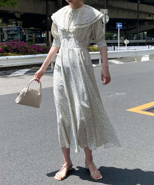 archives（アルシーヴ）の「タックケープセット５分袖ワンピース（ワンピース・レディース・イエロー/ブラック/オフホワイト・MEDIUM）」の18枚目の写真