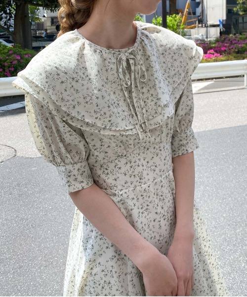 archives（アルシーヴ）の「タックケープセット５分袖ワンピース（ワンピース・レディース・イエロー/ブラック/オフホワイト・MEDIUM）」の15枚目の写真