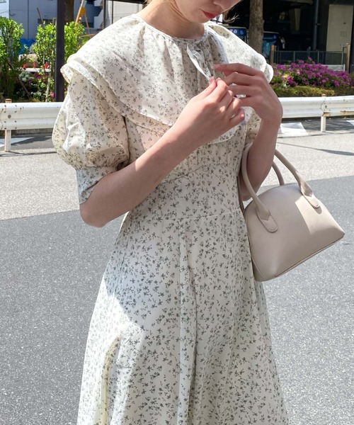 archives（アルシーヴ）の「タックケープセット５分袖ワンピース（ワンピース・レディース・イエロー/ブラック/オフホワイト・MEDIUM）」の16枚目の写真