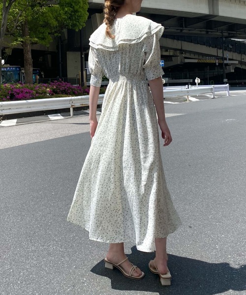 archives（アルシーヴ）の「タックケープセット５分袖ワンピース（ワンピース・レディース・イエロー/ブラック/オフホワイト・MEDIUM）」の17枚目の写真