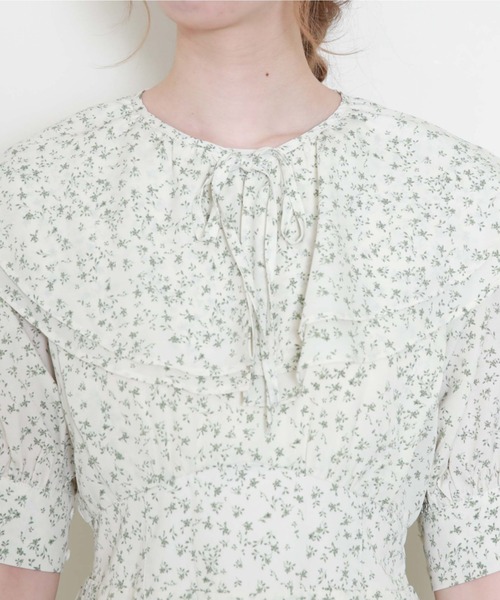 archives（アルシーヴ）の「タックケープセット５分袖ワンピース（ワンピース・レディース・イエロー/ブラック/オフホワイト・MEDIUM）」の8枚目の写真