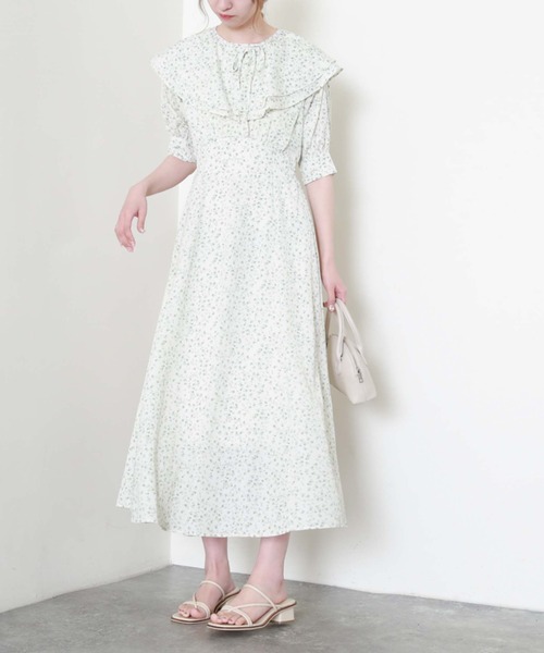 archives（アルシーヴ）の「タックケープセット５分袖ワンピース（ワンピース・レディース・イエロー/ブラック/オフホワイト・MEDIUM）」の21枚目の写真