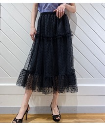 【Adonisis/アドニシス】ドットチュールレースラッフルスカート