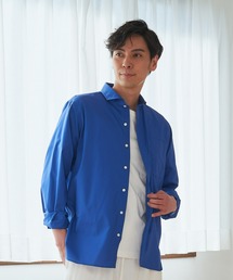 Pitta Re:) | 形態安定ノーアイロン ラウンドテール ホリゾンタルワイド 長袖ビジネスワイシャツ(ビジネスシャツ)