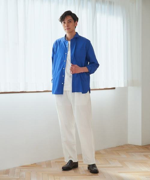 Pitta Re:)（ピッタリ）の「形態安定ノーアイロン ラウンドテール ホリゾンタルワイド 長袖ビジネスワイシャツ（ビジネスシャツ・メンズ・コバルトブルー・LL/S/M/L）」の6枚目の写真