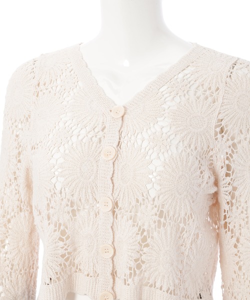 fifth（フィフス）の「かぎ針編みカーディガン（カーディガン/ボレロ・レディース・ベージュ/ホワイト・M）」の12枚目の写真