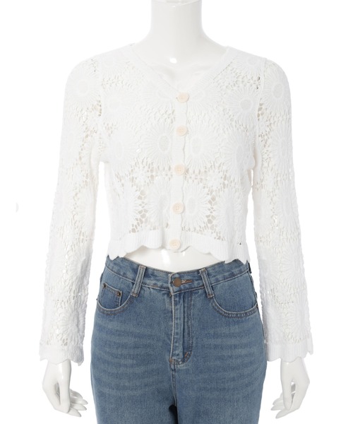 fifth（フィフス）の「かぎ針編みカーディガン（カーディガン/ボレロ・レディース・ベージュ/ホワイト・M）」の10枚目の写真