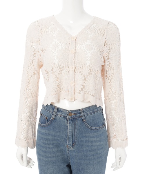 fifth（フィフス）の「かぎ針編みカーディガン（カーディガン/ボレロ・レディース・ベージュ/ホワイト・M）」の11枚目の写真