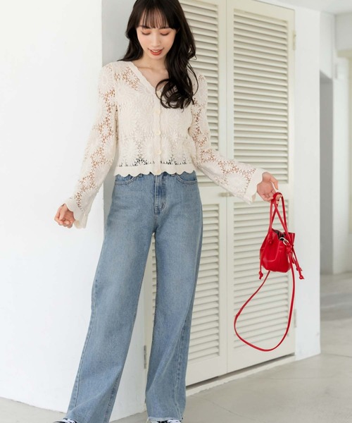 fifth（フィフス）の「かぎ針編みカーディガン（カーディガン/ボレロ・レディース・ベージュ/ホワイト・M）」の8枚目の写真