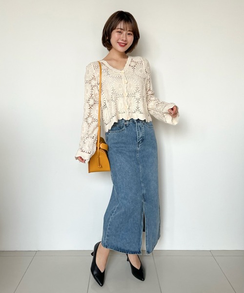 fifth（フィフス）の「かぎ針編みカーディガン（カーディガン/ボレロ・レディース・ベージュ/ホワイト・M）」の21枚目の写真