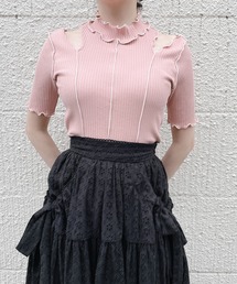 lilLilly | ショルダーカットリブトップス(Tシャツ/カットソー)