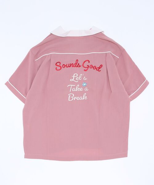 nemne store（ネンネストア）の「刺繍ボーリングシャツ（シャツ/ブラウス・レディース・ピンク/アイボリー・フリー）」の6枚目の写真