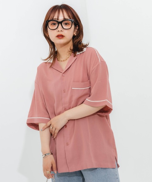 nemne store（ネンネストア）の「刺繍ボーリングシャツ（シャツ/ブラウス・レディース・ピンク/アイボリー・フリー）」の11枚目の写真