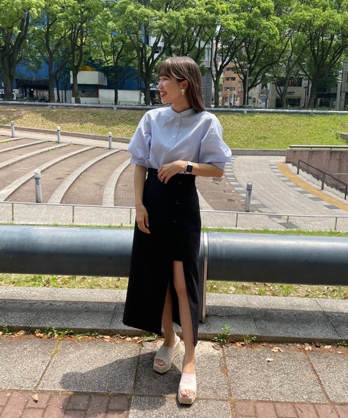 one after another NICE CLAUP（ワンアフターアナザーナイスクラップ）の「スタッフ考案　襟取り外し2wayブラウス（シャツ/ブラウス・レディース・オフホワイト/ピンク系その他/サックスブルー系・FREE）」の19枚目の写真