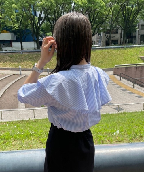 one after another NICE CLAUP（ワンアフターアナザーナイスクラップ）の「スタッフ考案　襟取り外し2wayブラウス（シャツ/ブラウス・レディース・オフホワイト/ピンク系その他/サックスブルー系・FREE）」の21枚目の写真