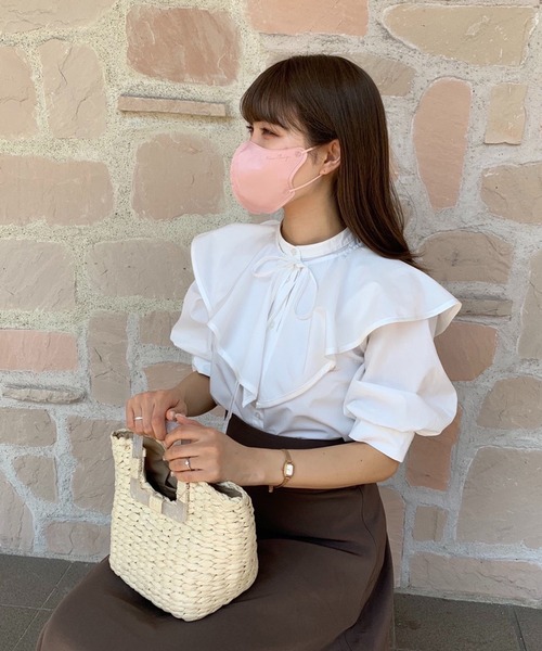 one after another NICE CLAUP（ワンアフターアナザーナイスクラップ）の「スタッフ考案　襟取り外し2wayブラウス（シャツ/ブラウス・レディース・オフホワイト/ピンク系その他/サックスブルー系・FREE）」の15枚目の写真