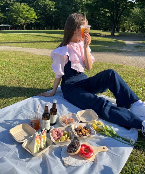 one after another NICE CLAUP（ワンアフターアナザーナイスクラップ）の「スタッフ考案　襟取り外し2wayブラウス（シャツ/ブラウス・レディース・オフホワイト/ピンク系その他/サックスブルー系・FREE）」の8枚目の写真