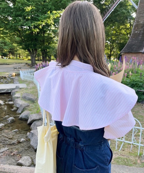one after another NICE CLAUP（ワンアフターアナザーナイスクラップ）の「スタッフ考案　襟取り外し2wayブラウス（シャツ/ブラウス・レディース・オフホワイト/ピンク系その他/サックスブルー系・FREE）」の11枚目の写真