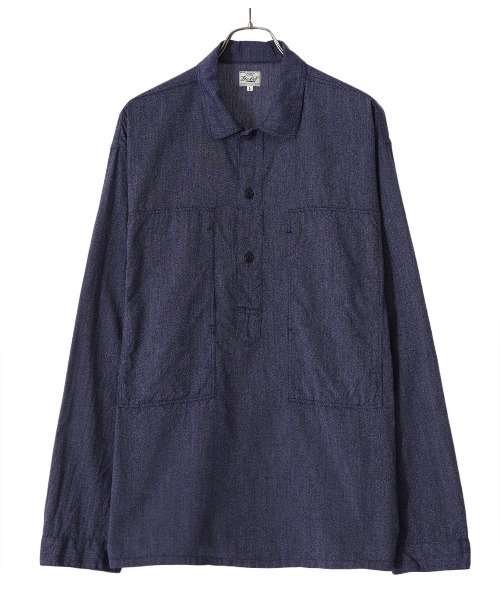 GOLD（ゴールド）の「GOLD / ゴールド：COVERT CHAMBRAY PULLOVER SHIRT：22A-GL28775[MUS]（シャツ/ブラウス・メンズ・ネイビー/ブラック・M）」の12枚目の写真