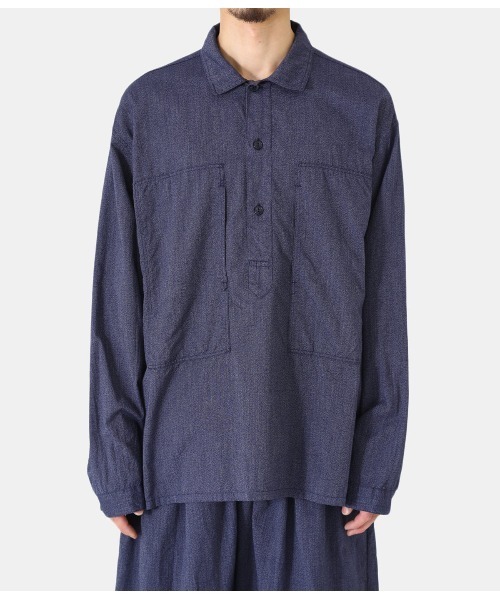 GOLD（ゴールド）の「GOLD / ゴールド：COVERT CHAMBRAY PULLOVER SHIRT：22A-GL28775[MUS]（シャツ/ブラウス・メンズ・ネイビー/ブラック・M）」の8枚目の写真