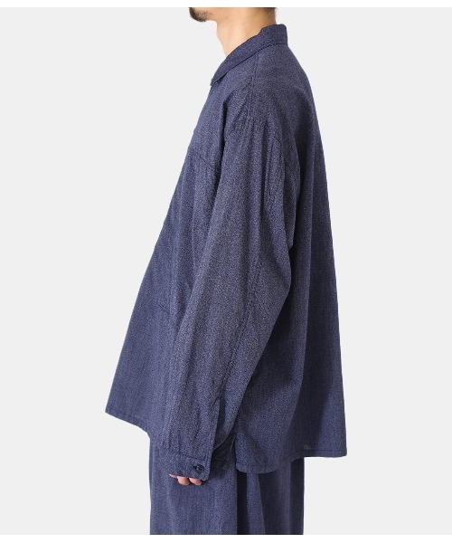 GOLD（ゴールド）の「GOLD / ゴールド：COVERT CHAMBRAY PULLOVER SHIRT：22A-GL28775[MUS]（シャツ/ブラウス・メンズ・ネイビー/ブラック・M）」の9枚目の写真