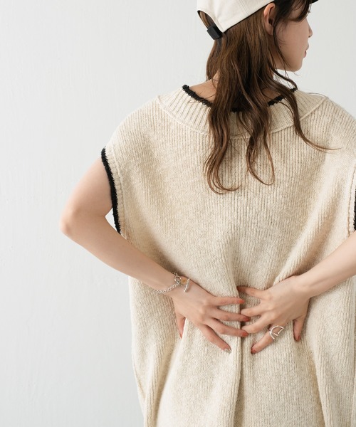 Kastane(カスタネ)の「【WEB限定再入荷】チルデンニットベスト(ベスト・レディース・アイボリー/ブラック・FREE)」の14枚目の写真