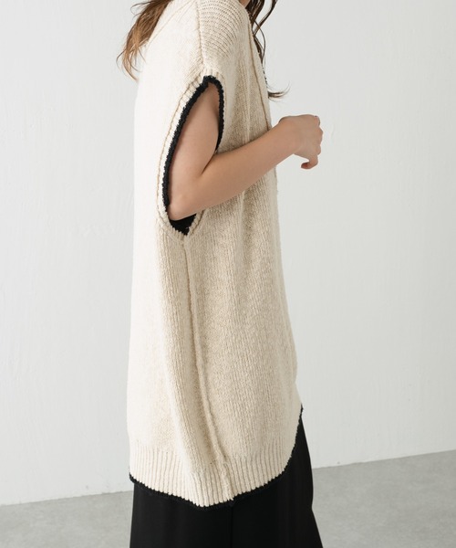 Kastane(カスタネ)の「【WEB限定再入荷】チルデンニットベスト(ベスト・レディース・アイボリー/ブラック・FREE)」の11枚目の写真
