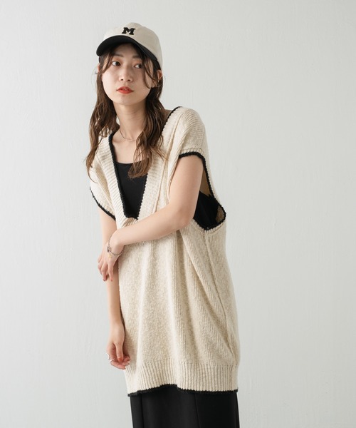 Kastane(カスタネ)の「【WEB限定再入荷】チルデンニットベスト(ベスト・レディース・アイボリー/ブラック・FREE)」の15枚目の写真