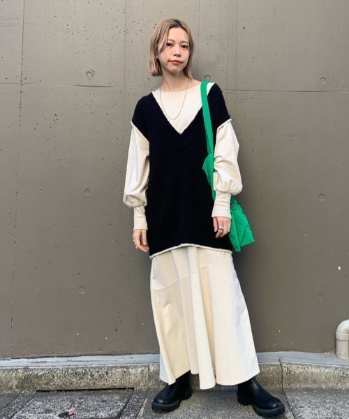 Kastane(カスタネ)の「【WEB限定再入荷】チルデンニットベスト(ベスト・レディース・アイボリー/ブラック・FREE)」の21枚目の写真