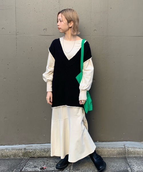 Kastane(カスタネ)の「【WEB限定再入荷】チルデンニットベスト(ベスト・レディース・アイボリー/ブラック・FREE)」の22枚目の写真