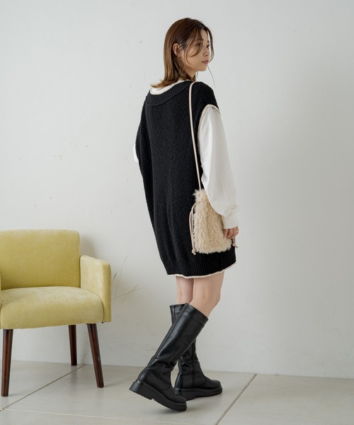 Kastane(カスタネ)の「【WEB限定再入荷】チルデンニットベスト(ベスト・レディース・アイボリー/ブラック・FREE)」の17枚目の写真