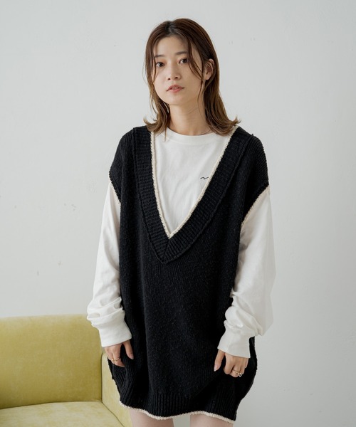 Kastane(カスタネ)の「【WEB限定再入荷】チルデンニットベスト(ベスト・レディース・アイボリー/ブラック・FREE)」の18枚目の写真