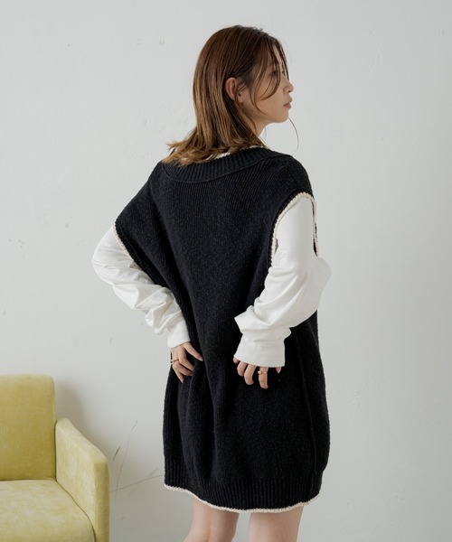 Kastane(カスタネ)の「【WEB限定再入荷】チルデンニットベスト(ベスト・レディース・アイボリー/ブラック・FREE)」の20枚目の写真