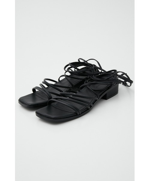LAGUA GEM（ラグアジェム）の「LACE UP LOW HEEL SANDAL レースアップローヒールサンダル（サンダル・レディース・ブラック/ブルー・SMALL/MEDIUM/LARGE）」の4枚目の写真
