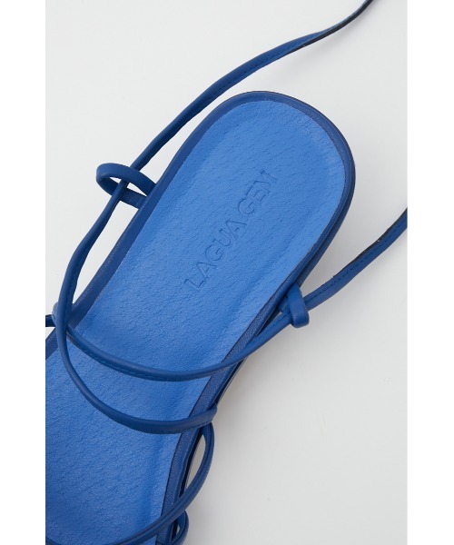 LAGUA GEM（ラグアジェム）の「LACE UP LOW HEEL SANDAL レースアップローヒールサンダル（サンダル・レディース・ブラック/ブルー・SMALL/MEDIUM/LARGE）」の15枚目の写真