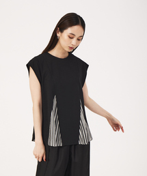 qualite | ストライプドッキングフレアプルオーバー(Tシャツ/カットソー)