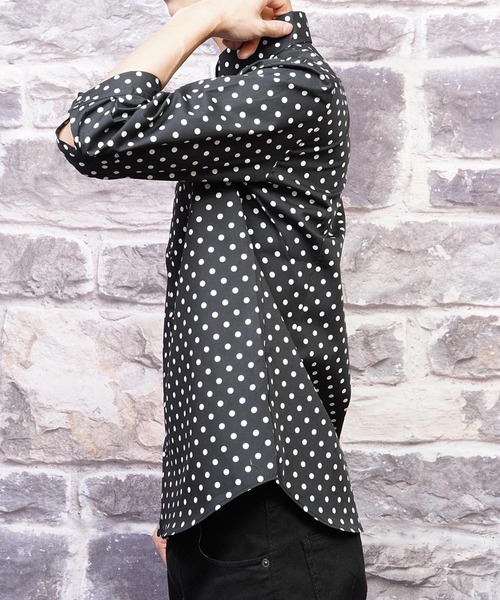 Starting Over（スターティングオーバー）の「日本製 水玉プリントボタンダウン七分袖シャツ（シャツ/ブラウス・メンズ・ブラック系1/ネイビー系2/ブラック系2/ホワイト系1/ホワイト系2/ネイビー系1・LL/L/M）」の15枚目の写真