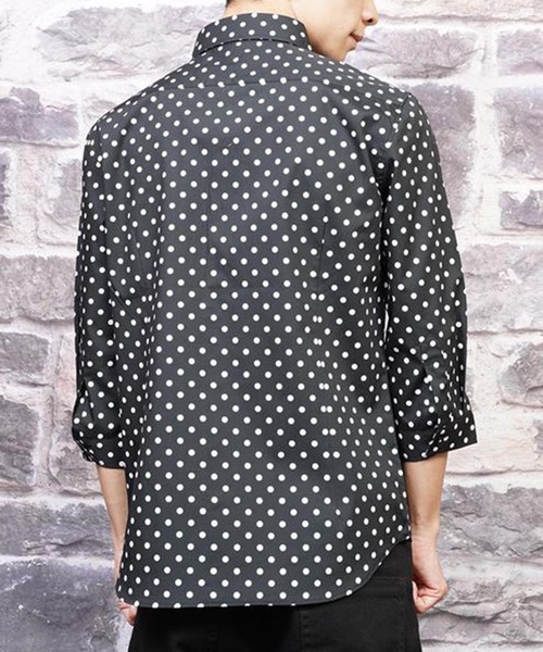 Starting Over（スターティングオーバー）の「日本製 水玉プリントボタンダウン七分袖シャツ（シャツ/ブラウス・メンズ・ブラック系1/ネイビー系2/ブラック系2/ホワイト系1/ホワイト系2/ネイビー系1・LL/L/M）」の16枚目の写真