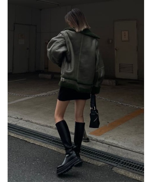 SLY（スライ）の「CUT RIB HENRY NECK S/OP カットリブ ヘンリーネック ショート ワンピース ミニワンピース（ワンピース・レディース・カーキ/ブラック/キャメル・1/2）」の20枚目の写真