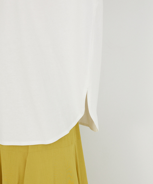 abahouse mavie（アバハウスマヴィ）の「フレンチオーバー刺繍Ｔシャツ（Tシャツ/カットソー・レディース・ホワイト/ブラウン/グリーン・フリー）」の4枚目の写真