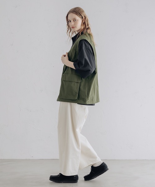epnok(エプノック)の「Cotton Nylon Hunting Vest/コットンナイロンハンティングベスト(ベスト・メンズ・ブラック/カーキ・MEDIUM/LARGE)」の10枚目の写真