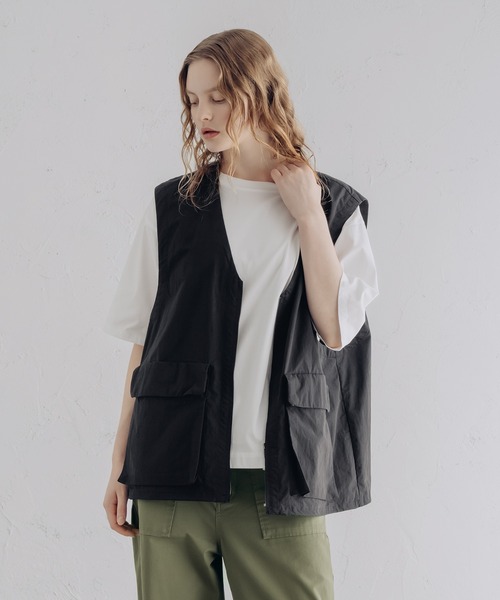 epnok(エプノック)の「Cotton Nylon Hunting Vest/コットンナイロンハンティングベスト(ベスト・メンズ・ブラック/カーキ・MEDIUM/LARGE)」の13枚目の写真