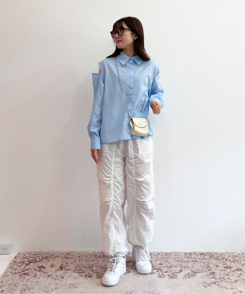 EPIMI E'PIMMY（エピミエピミー）の「ナイロンタックジョガーパンツ（カーゴパンツ・レディース・ブラック/オフホワイト/ピンク/モカ・MEDIUM）」の6枚目の写真