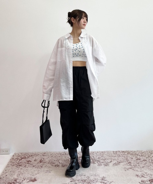 EPIMI E'PIMMY（エピミエピミー）の「ナイロンタックジョガーパンツ（カーゴパンツ・レディース・ブラック/オフホワイト/ピンク/モカ・MEDIUM）」の8枚目の写真