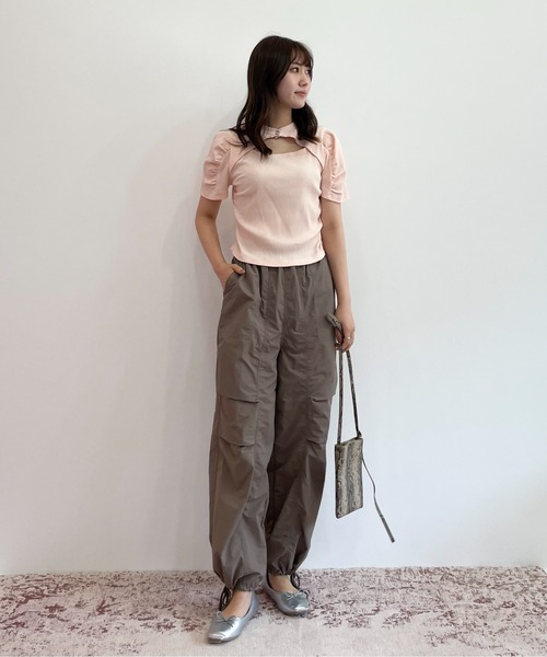 EPIMI E'PIMMY（エピミエピミー）の「ナイロンタックジョガーパンツ（カーゴパンツ・レディース・ブラック/オフホワイト/ピンク/モカ・MEDIUM）」の10枚目の写真