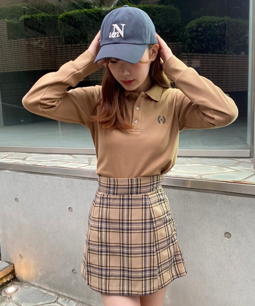 one after another NICE CLAUP（ワンアフターアナザーナイスクラップ）の「ボックスプリーツスカパン（その他パンツ・レディース・ブラック/ベージュ/ベージュ系その他・FREE）」の7枚目の写真