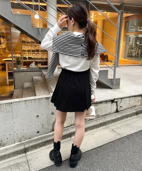 one after another NICE CLAUP（ワンアフターアナザーナイスクラップ）の「ボックスプリーツスカパン（その他パンツ・レディース・ブラック/ベージュ/ベージュ系その他・FREE）」の13枚目の写真