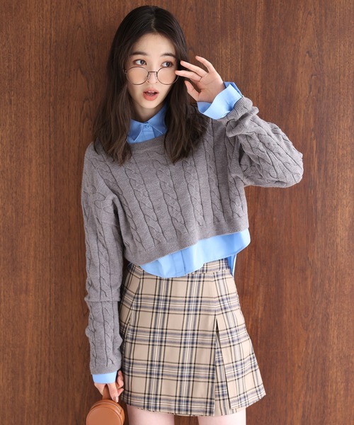 one after another NICE CLAUP（ワンアフターアナザーナイスクラップ）の「ボックスプリーツスカパン（その他パンツ・レディース・ブラック/ベージュ/ベージュ系その他・FREE）」の6枚目の写真